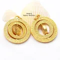 Detail view of rotating gold Fu pendant measuring 40x35mm with intricate engraving. - Rotatable Fu Card (GF-449 Style 8) / Single Item