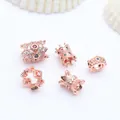 Macro view of micro-pave zircon charms in rose gold for DIY jewelry making - Style 4 / Rose Gold