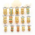 Diverses perles d'espacement dorées avec perles et pierres colorées pour bijoux DIY - Style 1