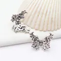 Pendentif papillon rétro en argent tibétain pour la fabrication de bijoux DIY - Style 6 - Grand Papillon (GF-418) / Paquet de 5 Pièces