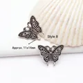 Breloques papillon vintage en alliage d'argent tibétain pour bijoux DIY, 11x14mm - Style 8 - Petit Papillon (GF-418) / Paquet de 5 Pièces