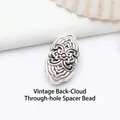 Perle d'espacement en alliage avec motif de nuage vintage finition argentée bijoux - Style 9 - Entretoise Nuage (GF-418) / Paquet de 5 Pièces