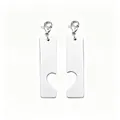 Détail de pendentifs en acier inoxydable poli miroir en forme de cœur à graver - Ensemble Puzzle Barre / Argent