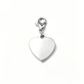 Polished stainless steel heart pendant charm featuring a sturdy lobster clasp for accessories - Steel