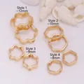 High quality 14K gold filled hexagon and flower bead frames for DIY jewelry findings - 12mm / Gold