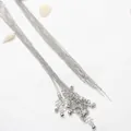 Detailansicht versilberter O-Ketten mit Karabinerverschlüssen für DIY-Schmuckherstellung - M-Verschluss O-Kette (A-121) / 10 Stück/Packung (45cm) / Silber