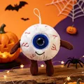 Gruselige und niedliche Halloween Augapfel Plüschpuppe mit blauer Iris und Äderchen Details - Blau / 15cm