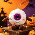 Niedliches Halloween-Plüsch-Augapfel-Spielzeug mit lila Pupille und roten Äderchen-Details - Lila / 15cm
