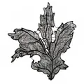 Macro view of the delicate black lace embroidery patch with intricate leaf patterns - 4# Black (Black Leaf Cluster)