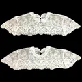 Vue détaillée de la délicate dentelle de soie de lait blanche brodée avec des fleurs - Style 15 (PJ15161718)