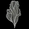 Detailed view of a white hollow-out lace embroidery patch in a butterfly-like design - 1# (White Leaf Style)