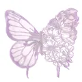 Zarter lila Schmetterling Blumen Spitze Stickerei Patch für Kleidung Deko Detailansicht - Hellviolett