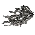 Detailed macro view showing the intricate texture of the black embroidery lace patch - 8# Black (Black Flame Wings)