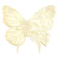 Großer Schmetterling Spitze Stickerei Aufnäher für Kleidung und DIY Unterwäsche Dekor - Beige