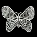 Detailed macro view of a white mesh lace butterfly embroidery patch for DIY crafts - Butterfly 1# (White Butterfly)