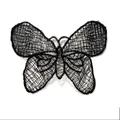 Detailed close-up of a delicate black lace butterfly patch with intricate mesh embroidery. - Butterfly 1# Black (Black Butterfly)