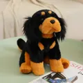 Lifelike black and tan plush dog toy puppy doll for home decor and kids birthday gifts - Mastiff / 20cm