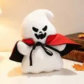 Cute Halloween ghost plush toy wearing a red and black vampire cape for decoration - 14cm / Cloaked Ghost (Wave Bottom-Angry)
