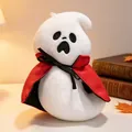 Super soft white ghost plush toy wearing a red vampire cape Halloween series gift - 14cm / Cloaked Ghost (Surprised)