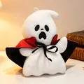 Super soft white Halloween ghost plush toy with a red and black vampire cape for gift - 14cm / Cloaked Ghost (Wave Bottom-Surprised)