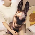 Funny realistic 3D printed donkey head shaped plush pillow for living room decor - Donkey / Small (Pendant)