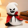 Adorable white Halloween ghost plush toy wearing a red vampire cloak for holiday decor. - 14cm / Cloaked Ghost (Angry)