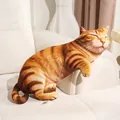 Realistic 3D printed orange tabby cat shaped plush pillow for cozy home sofa decor - Simulation Cat / Small (Pendant)