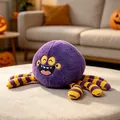 Divertido peluche de araña morada con patas a rayas amarillas, regalo de Halloween infantil - Araña / 18cm