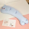 Grand traversin en peluche bleu clair pour enfants et dormeurs sur le côté doux - Fil de 80cm / Bleu