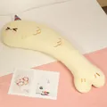 Long oreiller de corps en peluche de poisson jaune crème doux pour enfants et adultes - Fil de 80cm / Jaune