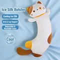 Long traversin mignon en forme de chat en soie glacée pour un sommeil frais et doux. - 80cm / Chat calico