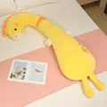 Long oreiller de corps en forme de cheval jaune courbé en velours doux doudou - 1,3m (1,55KG avec Doublure) / Jaune
