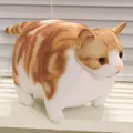 Adorable soft and chubby orange tabby cat plush toy pillow, perfect companion gift idea - 20x10cm / Brown Striped Cat