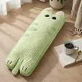 Mignon coussin de corps long chat en seersucker à carreaux vert pour dormir paisible - 90cm Pack / Vert