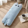 Traversin en peluche chat à carreaux seersucker bleu pour un sommeil relaxant. - 90cm Pack / Bleu