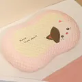 Ergonomic cooling pillow with cute cat pattern and pink quilted border - 53x34x10cm / Cat