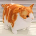 Adorably chubby orange tabby and white cat plush toy, soft sleeping pillow gift - 20x10cm / Orange Flower Cat