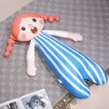 Long oreiller de poupée en peluche fille de dessin animé à rayures bleues et blanches pour enfants - Bonbon / 65cm