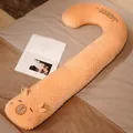 Traversin courbé orange en forme de capybara en tissu minky doux à pois - 80cm / Capybara Orange