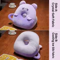 Oreiller de sieste chat violet à double face, peluche et soie glacée - Oreiller de Sieste Souris / 25*30cm