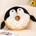 Simpatico cuscino in peluche a forma di ciambella pinguino per sedia - Pinguino / 42 cm