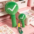 Green checkmark plush hand sign and keychain set for vlogging and cute photography. - 15cm Style (Meihua) / Green Check Mark