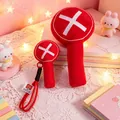 Pair of red plush hand-held indicator signs with white X mark for photography props - 15cm Style (Meihua) / Red Cross Mark