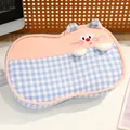 Lindo cojín de espuma viscoelástica con forma de gato a cuadros rosas y azules - 55cm / Azul