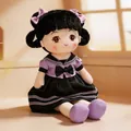 Adorable plush girl doll wearing a purple and black academy style school uniform dress - Small 45cm / Purple