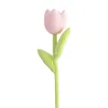 Bellissimo fiore di tulipano in peluche rosa con stelo verde per decorazione casa e ufficio - Tulipano Rosa Chiaro