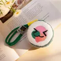 Adorable plush sushi roll keychain with embroidered smiley face charm for bags and keys - Happy Expression / 10cm