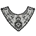 Detailansicht der Stickerei mit heiligem Herzen und Kolibri auf schwarzem Kragen - Heiliges Herz (711)