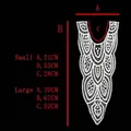 White milk silk water-soluble embroidery lace collar size chart with dimensions A B C - S / White