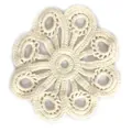 Detailed view of a beige crochet lace flower patch with intricate stitch patterns. - Style 5 / 13cm